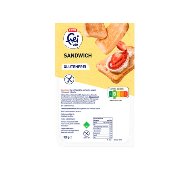REWE frei von Sandwich glutenfrei 無麩質三明治麵包